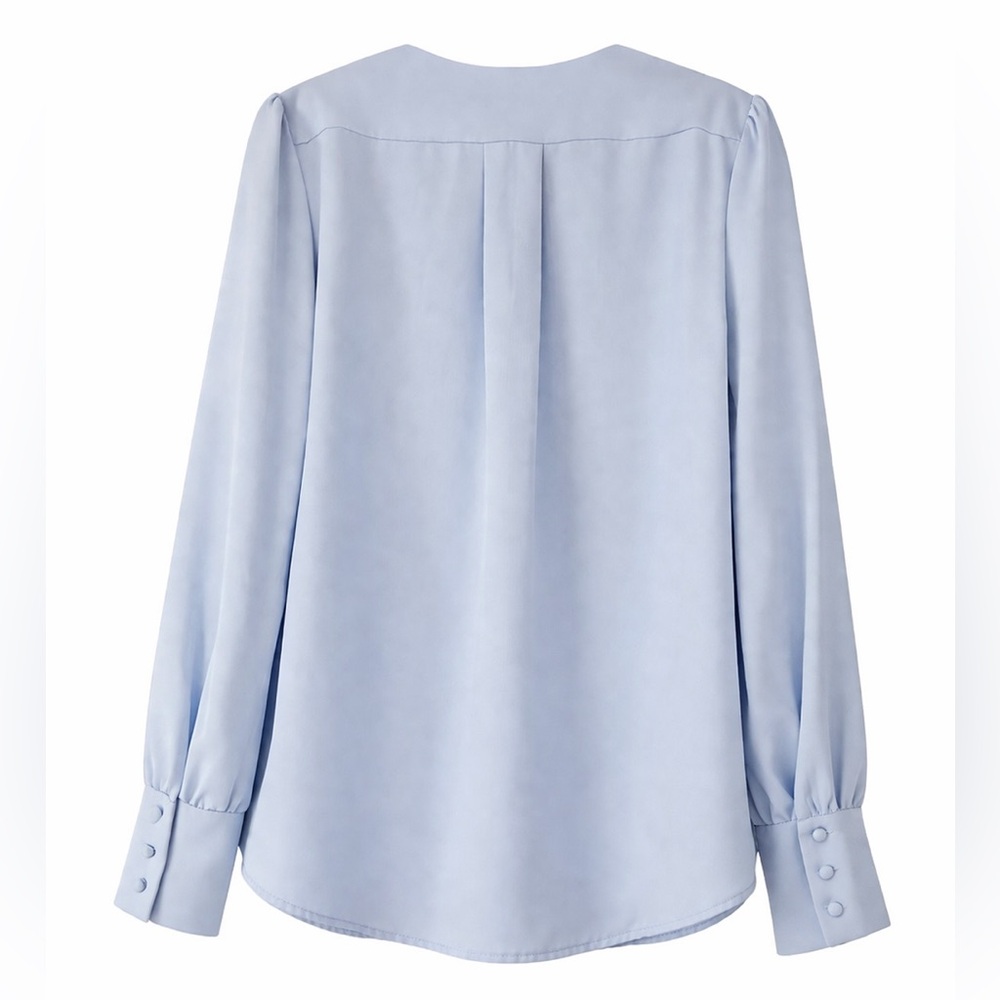 Brooks Brothers Blouse Light Blue long sleeves size M - Picture 3 of 6